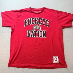 Mitchell &‎ Ness Ohio State "Buckeye Nation" Graphic Tee Mens XL Red
